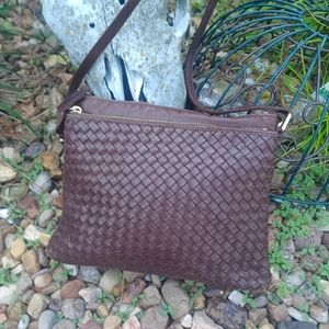 MARGOT BROWN LEATHER CROSSBODY PURSE